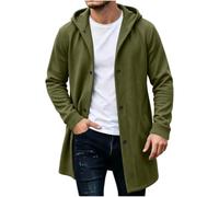Chaqueta de invierno para hombre, larga, cálida, color beige | Classy Gabardina impermeable para hombre, suéter de trabajo, ligero, para senderismo, invierno, resistente al viento