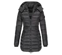 Chaqueta de invierno para mujer, abrigo largo acolchado y ajustado, abrigo | Abrigo con capucha de longitud media, grueso, acolchado, ligero, conjunto de otoño/invierno, parka.