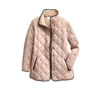 Chaqueta de invierno para mujer acolchada - Chaqueta deportiva para mujer, ligera, con cremallera, sin capucha, abrigo de color liso, con dos bolsillos, chaqueta de manga larga, chaqueta de cuello