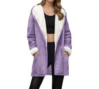 Chaqueta de invierno para mujer, chaqueta cálida, tallas grandes, chaqueta de forro polar, monocolor, cómoda sudadera con bolsillos, sudadera básica engrosada, chaqueta softshell de manga larga