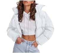 Chaqueta de invierno para mujer, chaqueta puffer corta negra, invierno cálido, acolchada gruesa, chaqueta de otoño cálida, chaquetas para adolescentes, chicas, chaqueta de otoño de transición