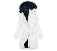 Chaqueta de invierno para mujer, con forro polar, impermeable, chaqueta parka, chaqueta de talla grande, chaquetas largas con cremallera, abrigo acolchado para mujer, abrigo acolchado resistente al