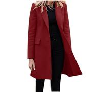 Chaqueta de invierno para mujer, gabardina informal, gabardinas largas informales, chaquetas negras de moda para mujer, elegante ropa exterior de invierno pavo real, rojo, M