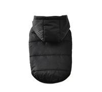 Chaqueta de invierno para perro con capucha, suave, cálida, forro polar, terciopelo, chaleco para cachorros, abrigo, gorro para mascotas, ropa resistente al frío, acolchado, disfraz de Yorkies (negro