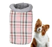 Chaqueta de Invierno para Perro, Reversible, Impermeable, Resistente al Viento, Chaqueta de Forro Polar a Cuadros Estilo británico, Traje de Nieve con arnés, Chaleco para Perros
