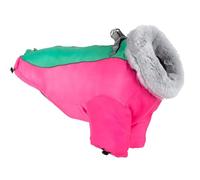 Chaqueta de Invierno para Perros Impermeable Anti-Viento Forro Polar Abrigo para Mascotas Cremalleras Reflectante Bolsillo Cordón Elástico Ropa de Perro con D-Ring,Pink,4XL