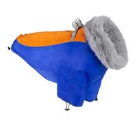 Chaqueta de Invierno para Perros Impermeable Anti-Viento Forro Polar Abrigo para Mascotas Cremalleras Reflectante Bolsillo Cordón Elástico Ropa de Perro con D-Ring,Azul,4XL