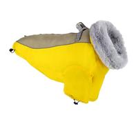 Chaqueta de Invierno para Perros Impermeable Anti-Viento Forro Polar Abrigo para Mascotas Cremalleras Reflectante Bolsillo Cordón Elástico Ropa de Perro con D-Ring,Amarillo,4XL
