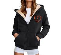 Chaqueta de lana pesada abrigo de invierno forrado frente abierto ropa exterior suave clima frío damas, Negro , XXL