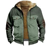 Chaqueta de leñador con capucha para hombre y hombre, con forro polar, chaqueta clásica vintage, chaquetas de trabajo universitarias, abrigos cálidos de invierno, abrigos retro con cremallera completa