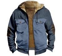 Chaqueta de leñador con capucha para hombre y hombre, con forro polar, chaqueta clásica vintage, chaquetas de trabajo universitarias, abrigos cálidos de invierno, abrigos retro con cremallera completa