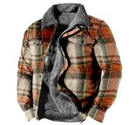 Chaqueta de leñador para hombre con forro, camisa de franela térmica, chaqueta de sudor, chaqueta de invierno con forro de felpa, forro interior protector, camisa de trabajo, cuello alto, chaqueta de