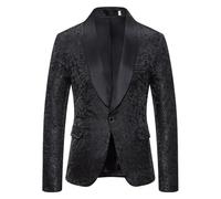 Chaqueta de lentejuelas para hombre, corte ajustado, jacquard, colorido, estampado de caballero, blazer brillante, para fiestas, esmoquin, chaqueta de traje de moda para bodas, bailes, clásicos