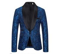 Chaqueta de lentejuelas para hombre, corte ajustado, jacquard, colorido, estampado de caballero, blazer brillante, para fiestas, esmoquin, chaqueta de traje de moda para bodas, bailes, clásicos