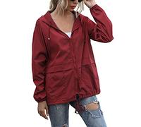Chaqueta de lluvia ligera para mujer, chaqueta de viento, impermeable, transpirable, para exteriores, con capucha