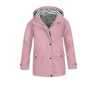 Chaqueta de lluvia para niños y niñas, chaqueta cortavientos impermeable, parka con capucha para niños, chaquetas de lluvia ligeras con bolsillos, cremallera completa, botón de abajo, ropa preppy