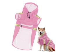 Chaqueta de lluvia para perros, poncho impermeable para perros,Chaqueta de lluvia para mascotas fácilmente usable - Poncho con capucha con tira impermeable y reflectante, abrigo antip