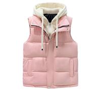 Chaqueta de los Hombres Invierno Cálido Chaleco De Punto Para La Moda Casual Sin Mangas Prendas De Abrigo Capa Térmica Suéter Abrigos, Rosa., 3XL
