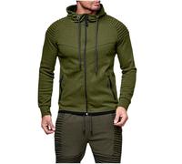 Chaqueta de manga larga para hombre, sudadera con capucha para hombre, lisa, para otoño e invierno 2025, moda Y2K, R-12 verde lima militar, M