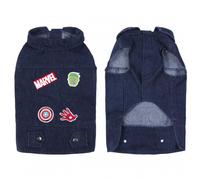 Cerdá - For Fan Pets - Chaqueta para Perros de Tela Vaquera Fabricada en Algodón al 65% y Poliéster al 35% | Ajuste de Velcro y Estampada con Sus Motivos Favoritos de Marvel - Licencia Oficial Marvel