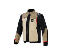 Alpinestars Andes Pro Drystar XF Chaqueta Textil de Motocicleta Impermeable, marrón/negro/gris, Talla XL