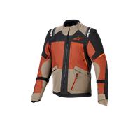 Alpinestars Andes V4 Drystar Chaqueta textil impermeable para motocicleta, marrón/naranja, Talla XXL