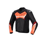 Alpinestars Faster V3 Chaqueta de cuero para moto, negro-rojo, tamaño 58 para Hombres