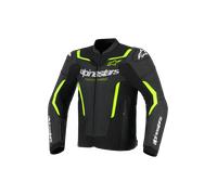 Alpinestars GP Force V2 Air Chaqueta de cuero para motocicleta, negro/amarillo neón, Talla 50