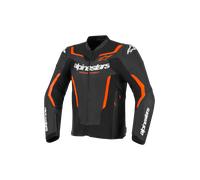 Alpinestars GP Force V2 Chaqueta de cuero para motocicleta, negro-rojo, tamaño 54 para Hombres