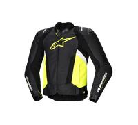 Alpinestars Missile V3 Airflow Chaqueta de cuero para moto perforada, Negro/Blanco/Amarillo, Talla 50