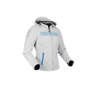 Chaqueta de moto Bering Warwick Mujer Gris claro/AzulS Gris claro,Azul