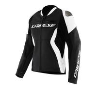 Chaqueta de moto Cuero Mujer Dainese RACING 5 Black/White