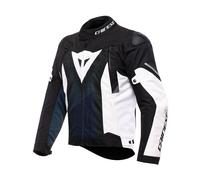 Dainese Super Sprint D-Dry Chaqueta de moto impermeable, negro-blanco-azul, tamaño 58 para Hombres