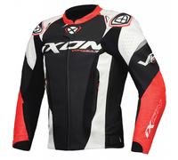 Chaqueta de moto de cuero IXON Vortex 3 negro-blanco-rojo 3XL