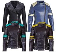 Chaqueta de moto de piel auténtica para mujer