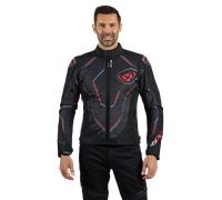 Ixon Demoniak Chaqueta textil de moto, negro-rojo, tamaño 4XL para Hombres
