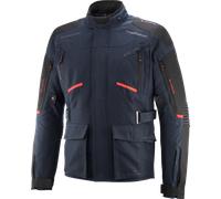 Ixon Midgard Chaqueta textil impermeable para motocicleta, Azul marino/rojo, Talla 3XL