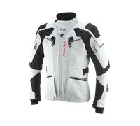 Ixon Odin Chaqueta textil de moto impermeable, Blanco/negro/gris, Talla XL