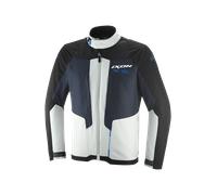 Ixon Tyr Parka textil para motocicletas, Negro/Blanco/Azul, Talla XL