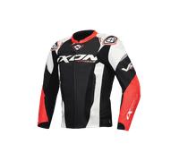 Ixon Vortex 3 Chaqueta de cuero de motocicleta, Negro/Blanco/Rojo, Talla L