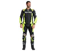 Ixon Vortex 3 Chaqueta de cuero de motocicleta, negro-amarillo, tamaño 3XL