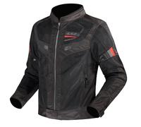 LS2 Garda Air Chaqueta Textil Moto, negro-rojo, tamaño L para Hombres