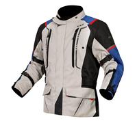 LS2 Narvik Chaqueta textil de moto impermeable, gris-rojo-azul, tamaño XL para Hombres