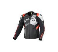 Macna Ignite Chaqueta de cuero para moto perforada, negro/rojo/blanco, Talla 54