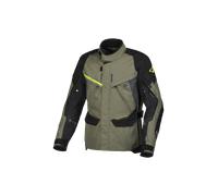 Macna Mundial chaqueta textil impermeable para motocicletas, gris-amarillo, tamaño L para Hombres