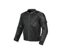 Macna Olsan Solid Chaqueta perforada de cuero / textil para motocicletas, negro, tamaño M para Hombres