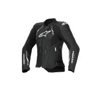 Alpinestars Stella Dusk Chaqueta de cuero para moto para mujer, negro-blanco, tamaño 42