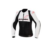 Alpinestars Stella SMX Air Chaqueta textil de motocicleta para damas perforada, Blanco/negro/gris, Talla 2XL