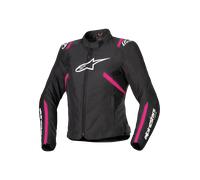 Alpinestars Stella T-SPS V2 Chaqueta textil impermeable para mujer, negro-rosa, tamaño L