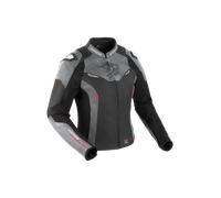 Bering Snap, chaqueta de cuero mujer T1 male Negro/Gris/Blanco/Rojo